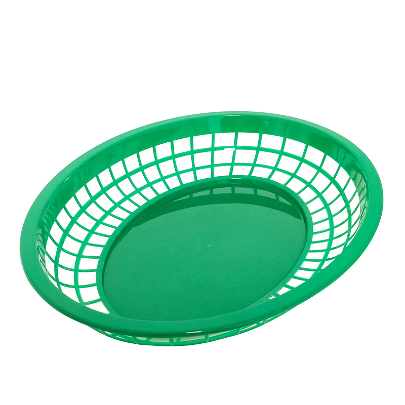 4 oval fast food basket polypropylene black se3019bk-100