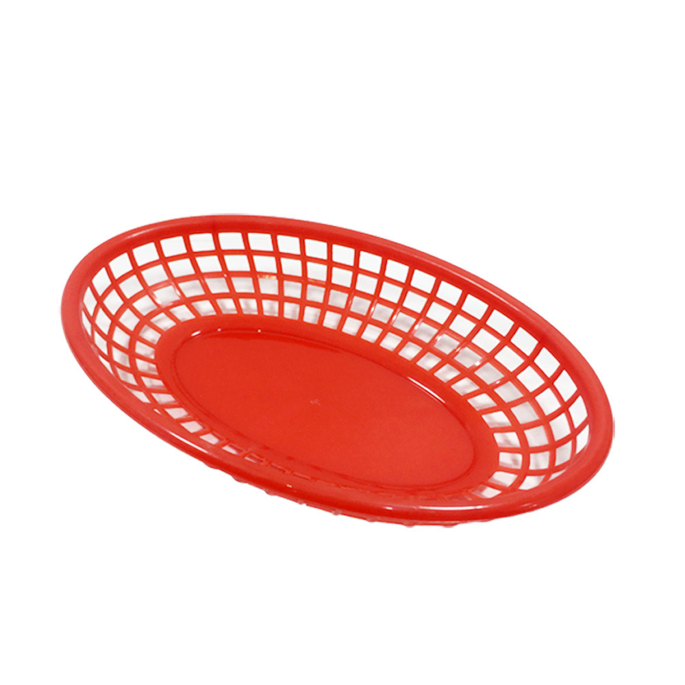 4 oval fast food basket polypropylene black se3019bk-103