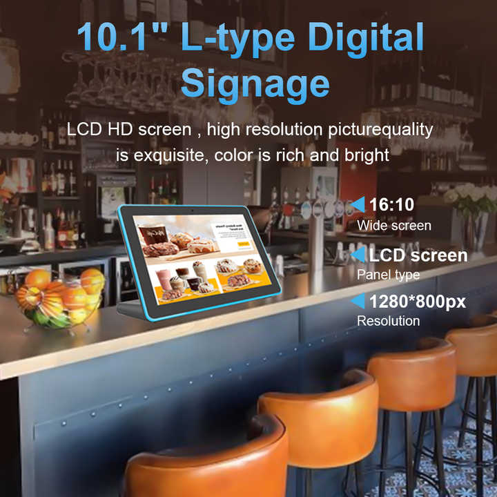 10.1Inch RK288 CPU Desktop L-type Restaurant Ordering Android Tablet Surrounding Led Light Bar