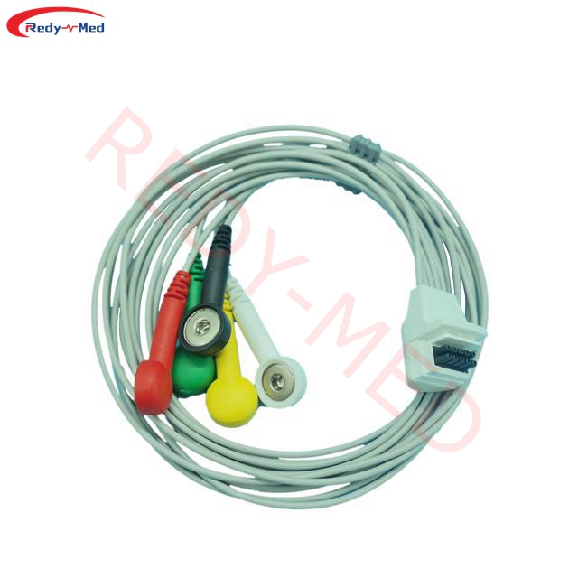 Compatible With Mortara H3 H3+ 5 Lead Holter Cable