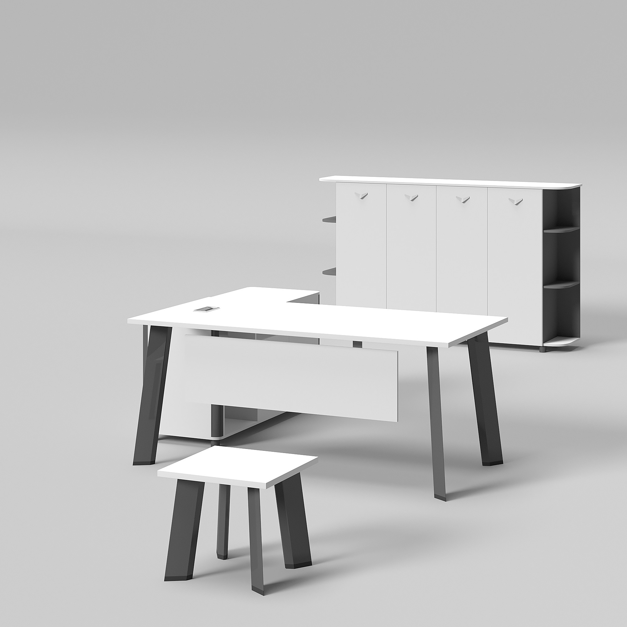 Set ta' Mobli Melamiċi għall-Kumpaniji, Skrivinja għall-Uffiċċ b'Storiġġ u Ringieli