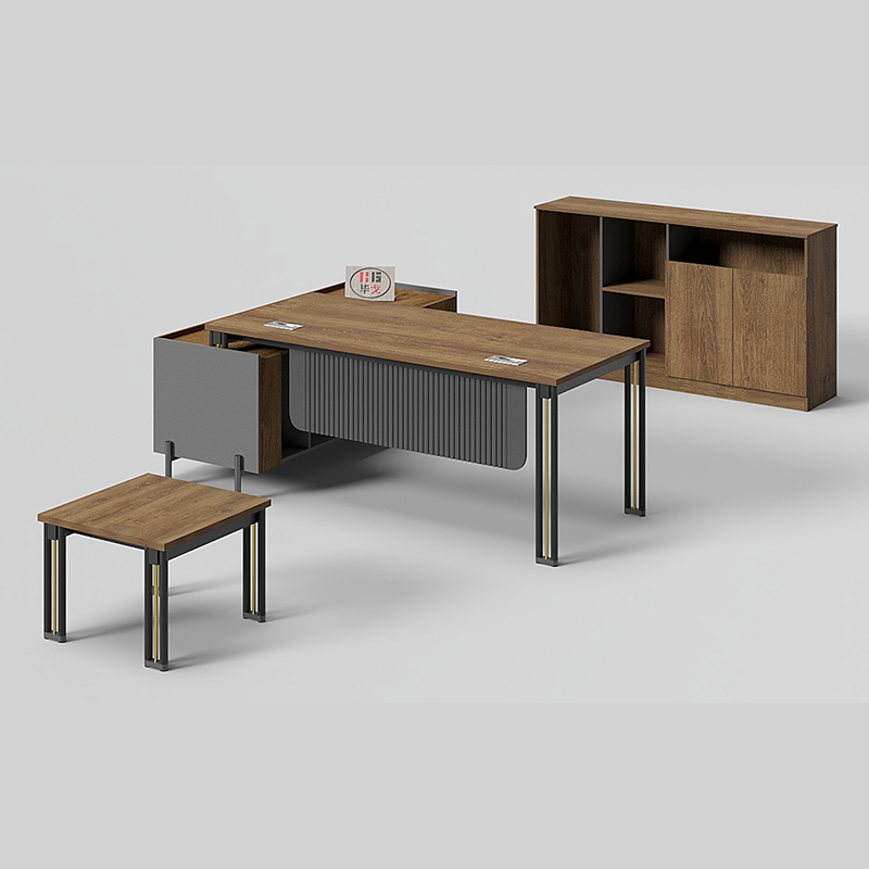 Design élégant Meubles en mélamine Ensemble de bureau informatique exécutif avec armoire