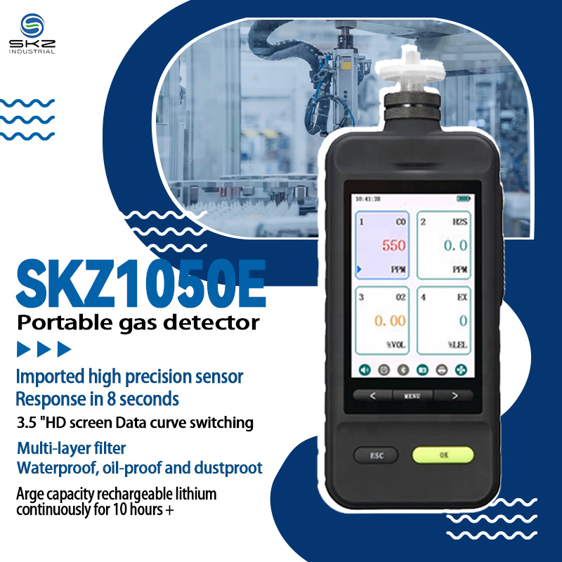 SKZ1050E Көлөкөдөгү газдын детектору: IPS экраны жана IoT кеңейтүүсү бар жогорку деңгээлдеги портативдик коопсуздук монитору