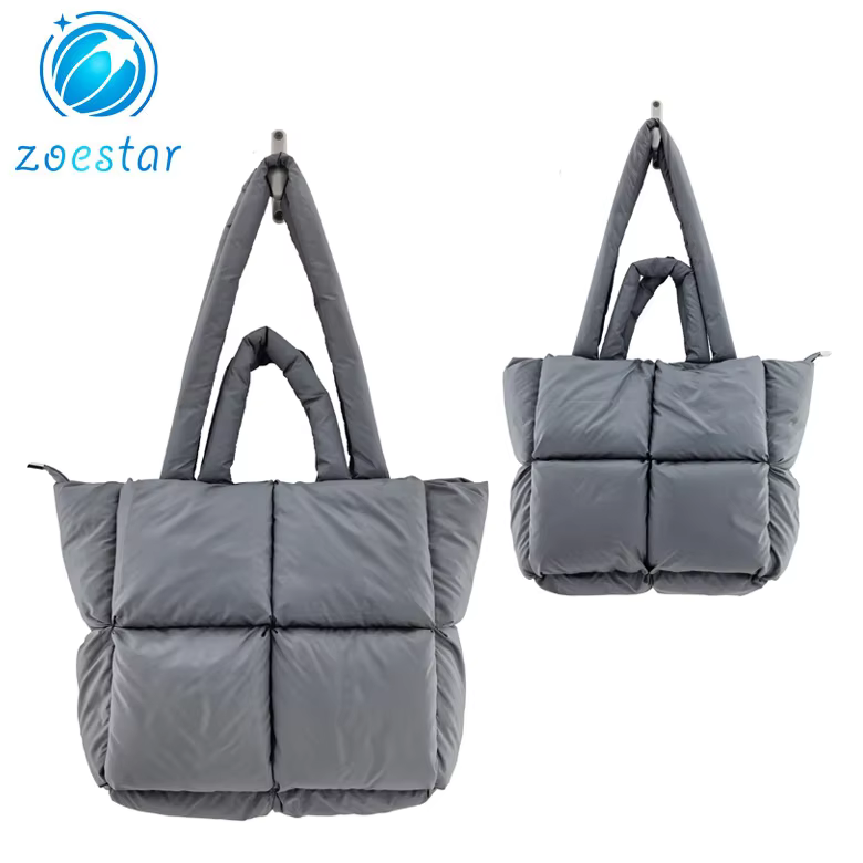 travel essentials quilted nurse puffer carry on tote with zipper tote bag for women-1