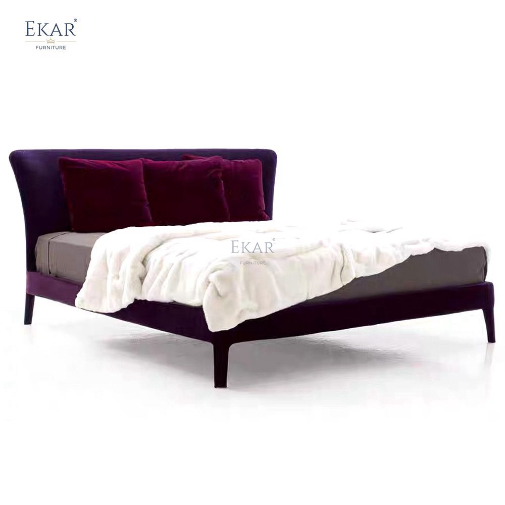 Modern Stainless Steel Bed Frame with Gunmetal Hardware Legs