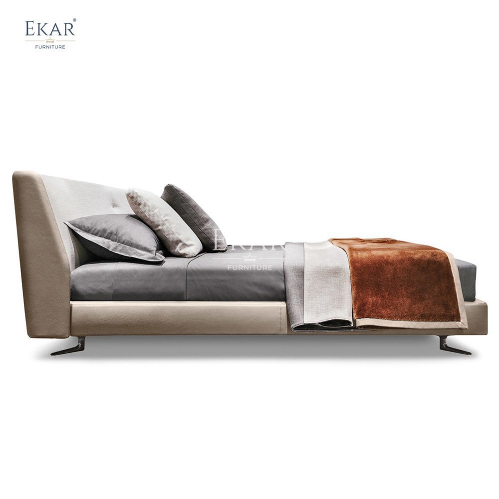 Aluminum Alloy Bed Frame with Mirror Finish Gunmetal Legs