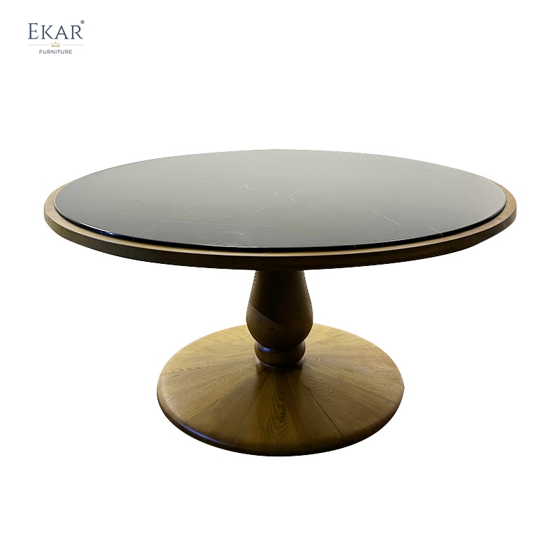 Marble panel solid wood frame table - an elegant choice for high-end executive lounges