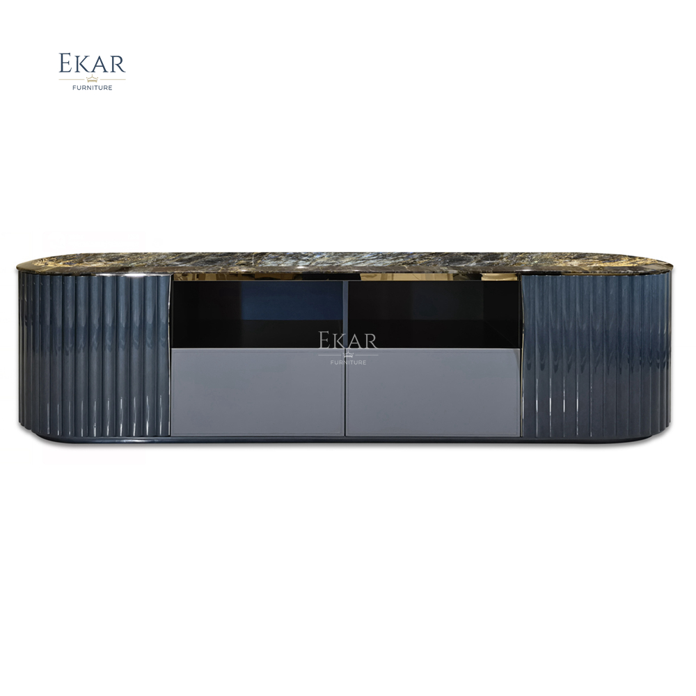 Modern Blue Jade Marble TV Console Stand Luxury Wooden Furniture Living Room Bedroom Office Hall Elegant Home Office Accessory