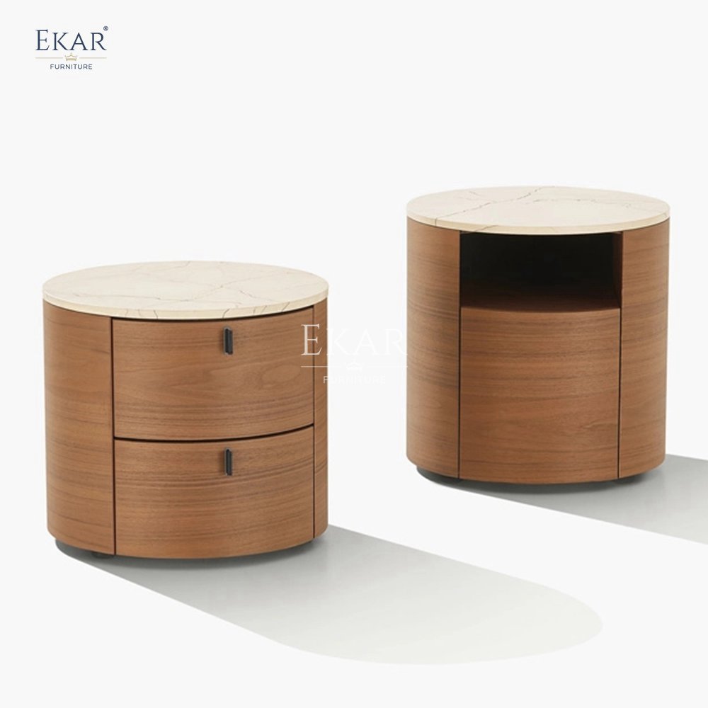 Modern Luxury White Oak Mountain Grain Smoked Bedside Cabinet for Bedroom Home Hospital School Contemporary Style for Hall Use