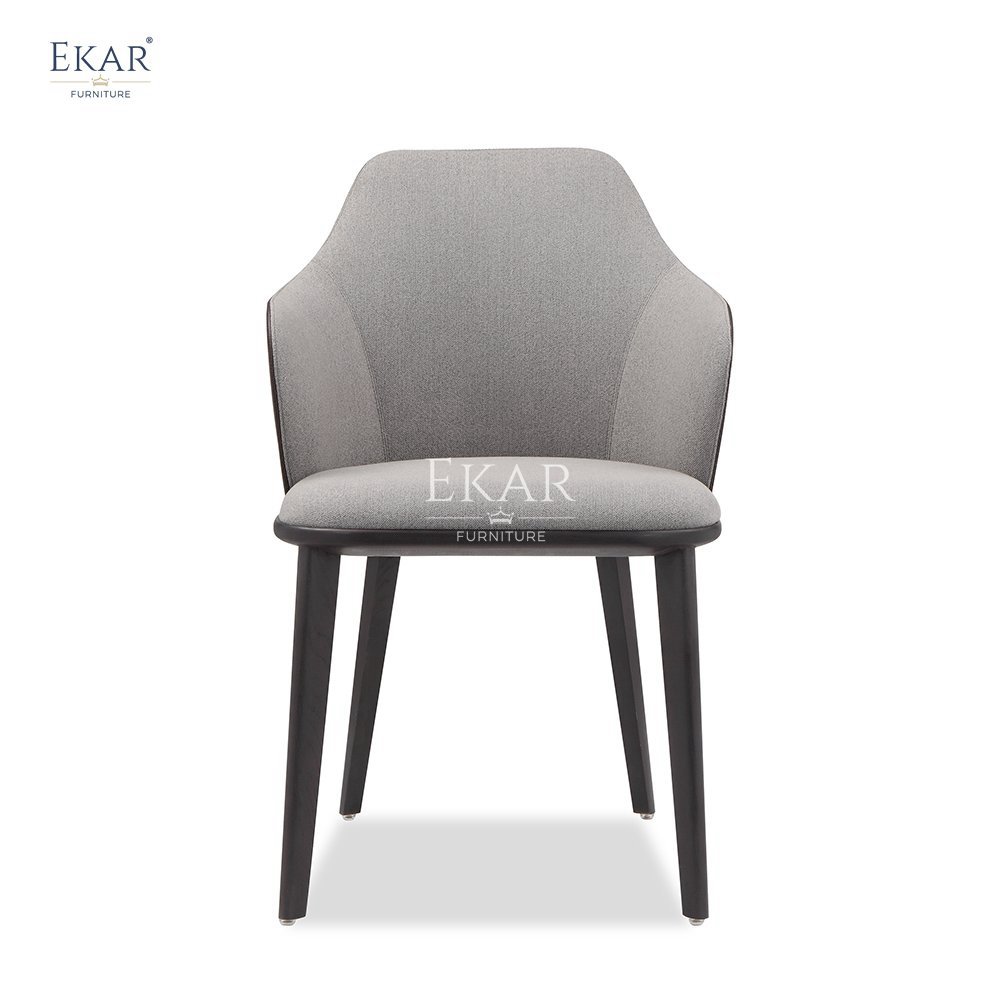 Modern Design Leatherette Backrest Armchair Dining Chair with Fabric Seat Cushion for School or Apartment Use