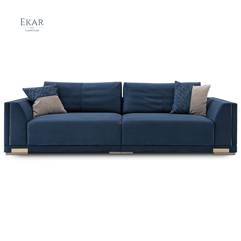 Elegant 3-Seater Crystal Steel Corner Sofa Luxury Tufted Home Furniture with Comfortable Solid Wood Frame for Modern Living