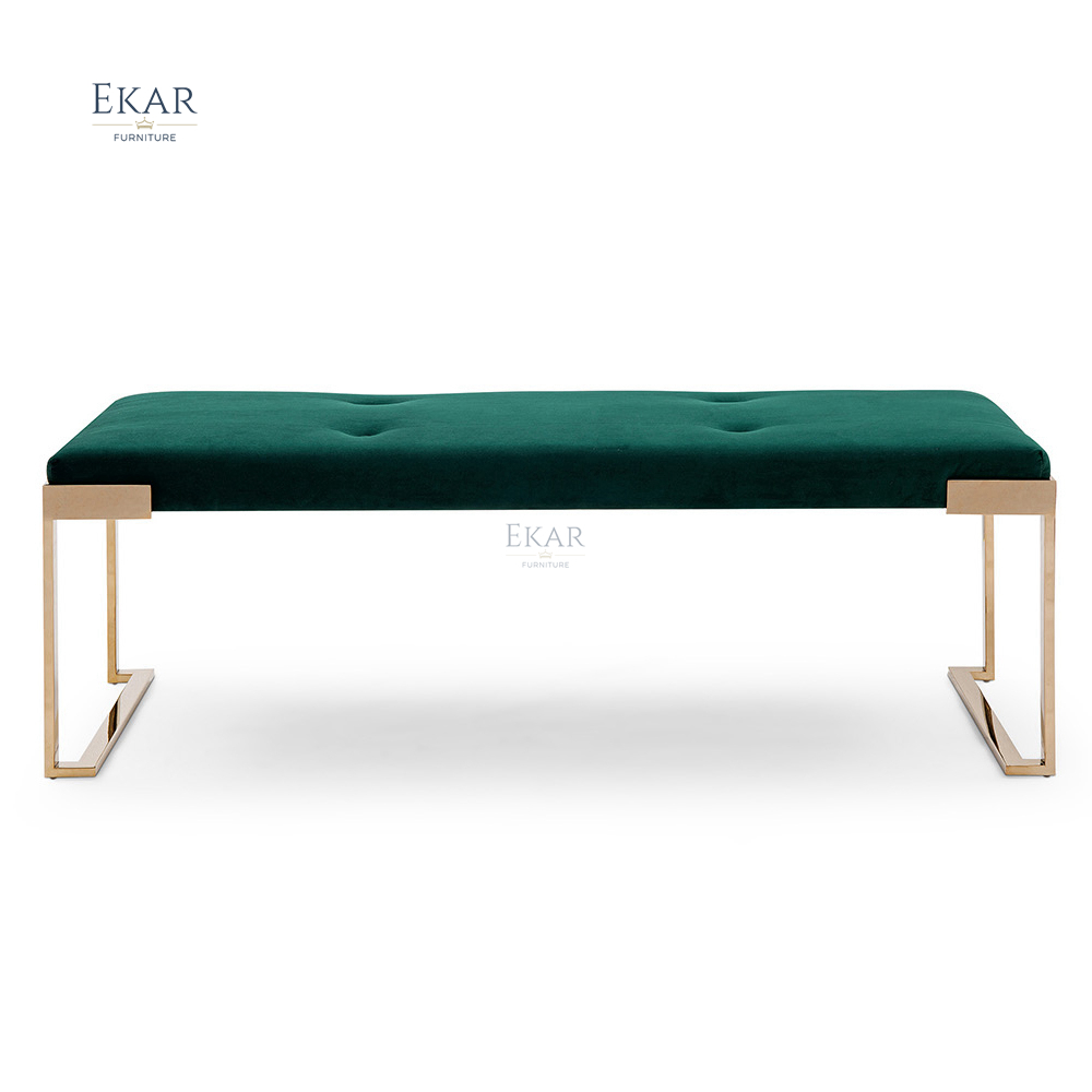 Crystal Hardware Steel Bed End Bench - Stylish Foot of the Bed Seat for Bedroom