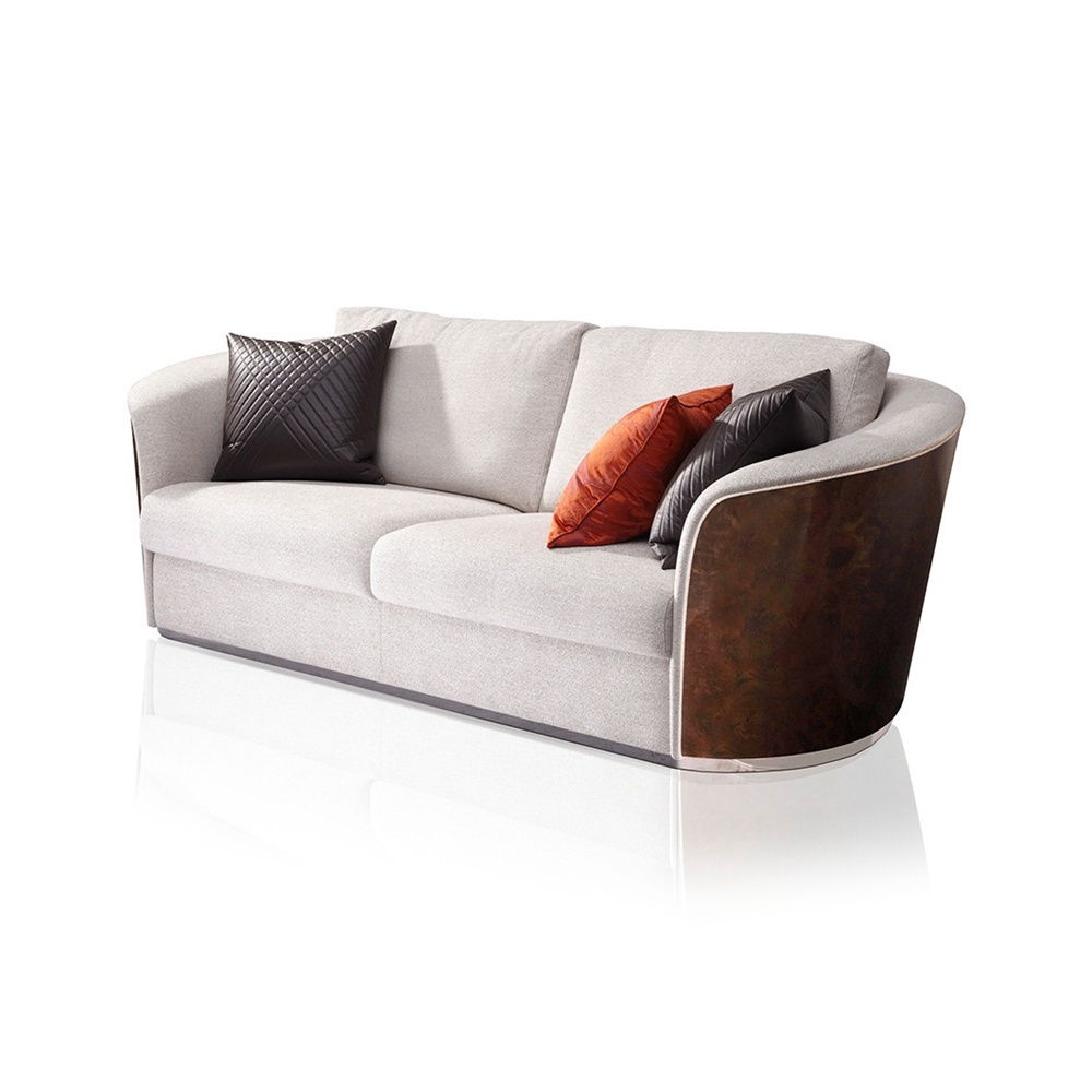 Contemporary Comfort & Style Curved Plywood & Solid Wood Frame Sofa