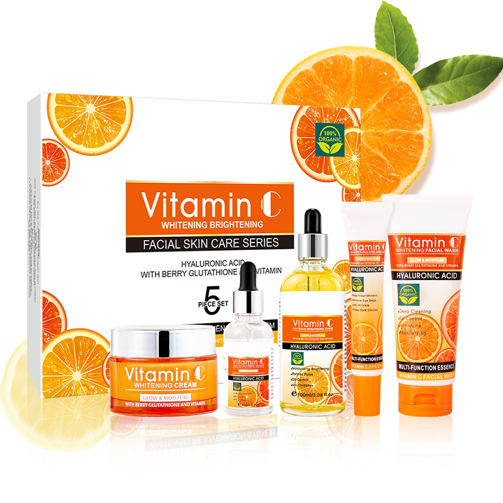 Disaar Organic 100%  VC Whitening Brightening Vitamin C Facial Skin Care 5  Pieces Set