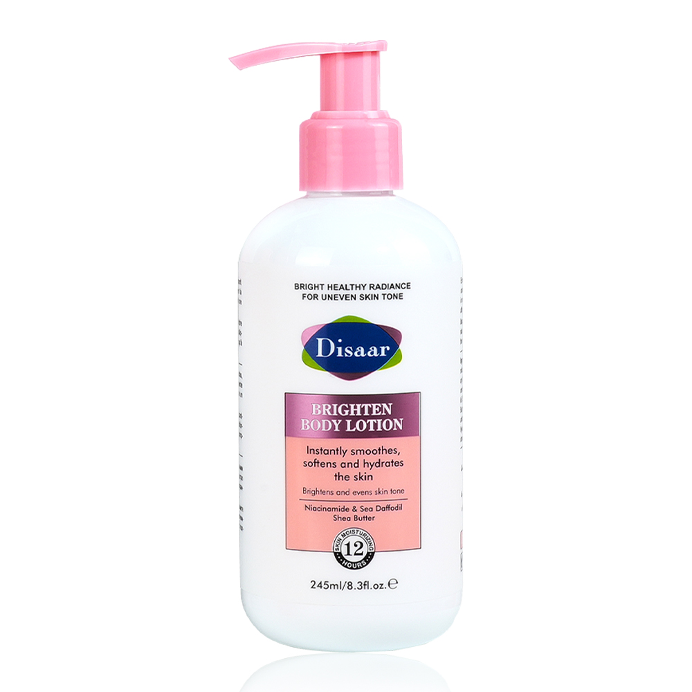 DS5605 Disaar Niacinamide Brightening Body Lotion - 245ml, Shea Butter & Plant Extracts, Moisturizing & Even Skin Tone, Lightening Body Lotion for Soft, Smooth Skin