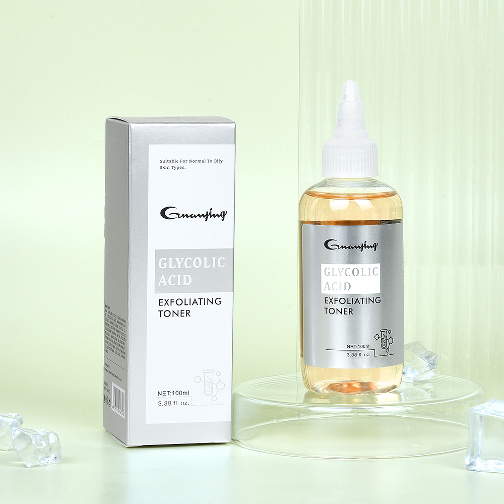 Бардык түрдүү тери үчүн жумшак жана жарык терини жасоо үчүн Guanjing гликолин кислотасы менен пайдаланылган жүз тониги