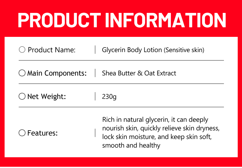 DS5215 Disaar Glycerin Body Lotion for Sensitive Skin - Non-Greasy Intensive Moisturizer, 230g, Hydrates & Nourishes Dry Skin for Men and Women factory