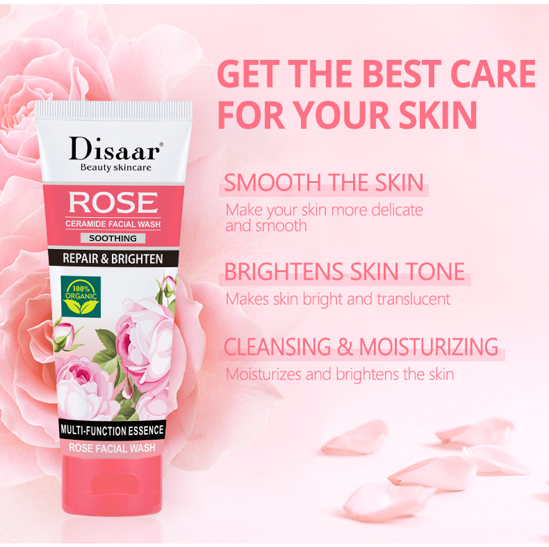 DS5301 100g Rose & Ceramide Facial Wash - Hydrating & Nourishing Cleanser for All Skin Types | LivePro Beauty factory