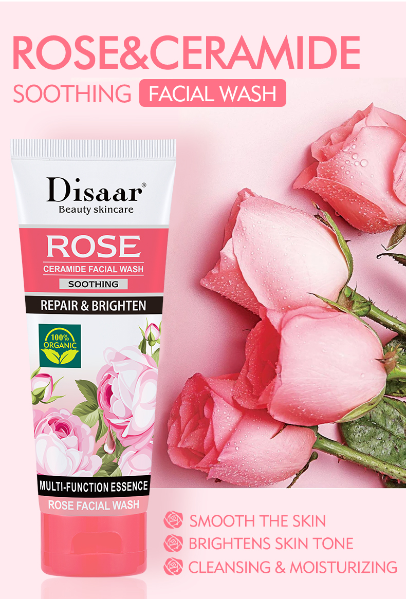 DS5301 100g Rose & Ceramide Facial Wash - Hydrating & Nourishing Cleanser for All Skin Types | LivePro Beauty factory