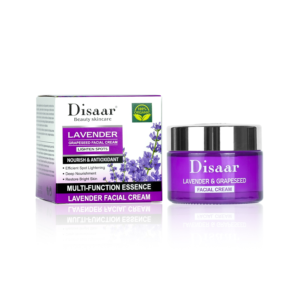 DS5744 50g Lavender & Grape Seed Facial Cream - Soothing & Nourishing Moisturizer for All Skin Types | LivePro Beauty