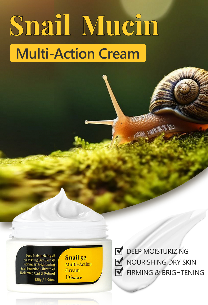 DS5472 Disaar Snail Mucin Multi-Action Cream - 92% Snail Secretion Filtrate & Hyaluronic Acid, 100g, Moisturizing, Brightening & Skin Elasticity Enhancer manufacture