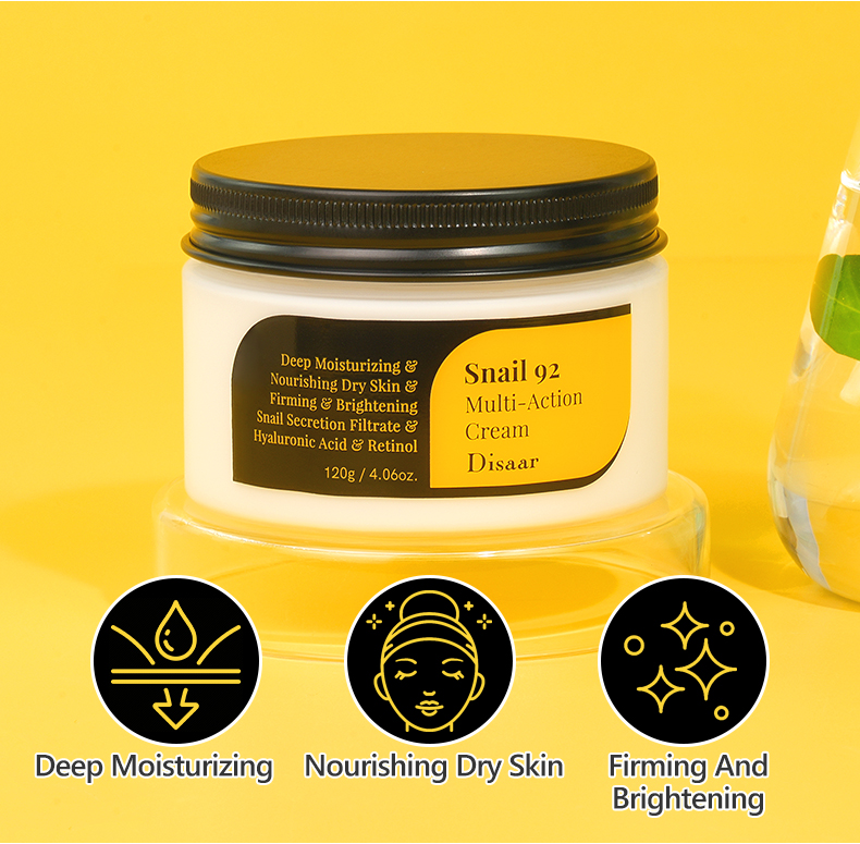 DS5472 Disaar Snail Mucin Multi-Action Cream - 92% Snail Secretion Filtrate & Hyaluronic Acid, 100g, Moisturizing, Brightening & Skin Elasticity Enhancer details