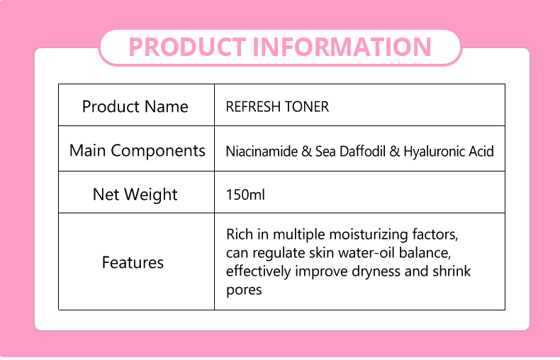 DS5601 Disaar Niacinamide Brightening Refresh Toner - 150ml, Pore Shrinking & Moisturizing, With Hyaluronic Acid for Skin Hydration & Acne Mark Reduction factory