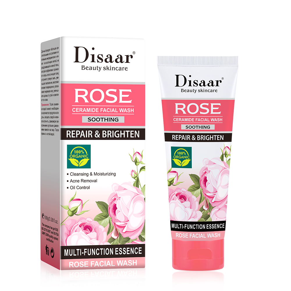 DS5301 100g Rose & Ceramide Facial Wash - Hydrating & Nourishing Cleanser for All Skin Types | LivePro Beauty