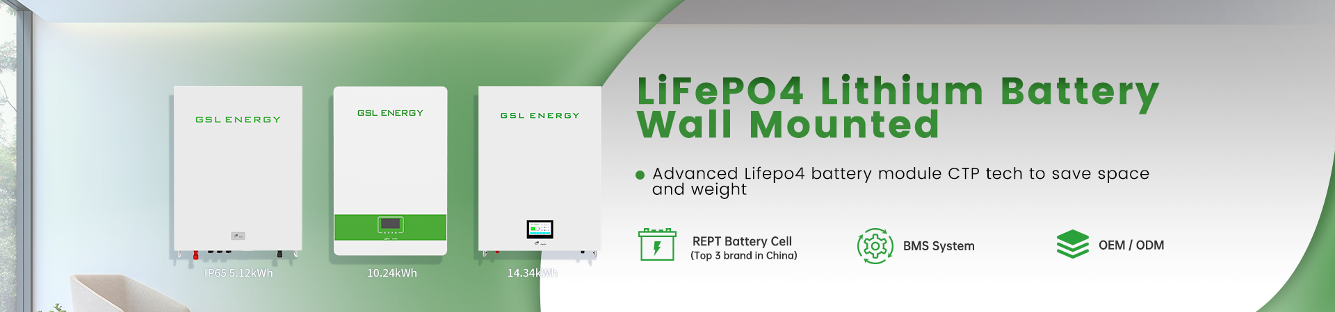 GSL Energy 51.2V 314Ah 16kWh Power Tower Battery (Model: GSL-W-16K) with Button Screen - Mobile Design, 5-Year Warranty