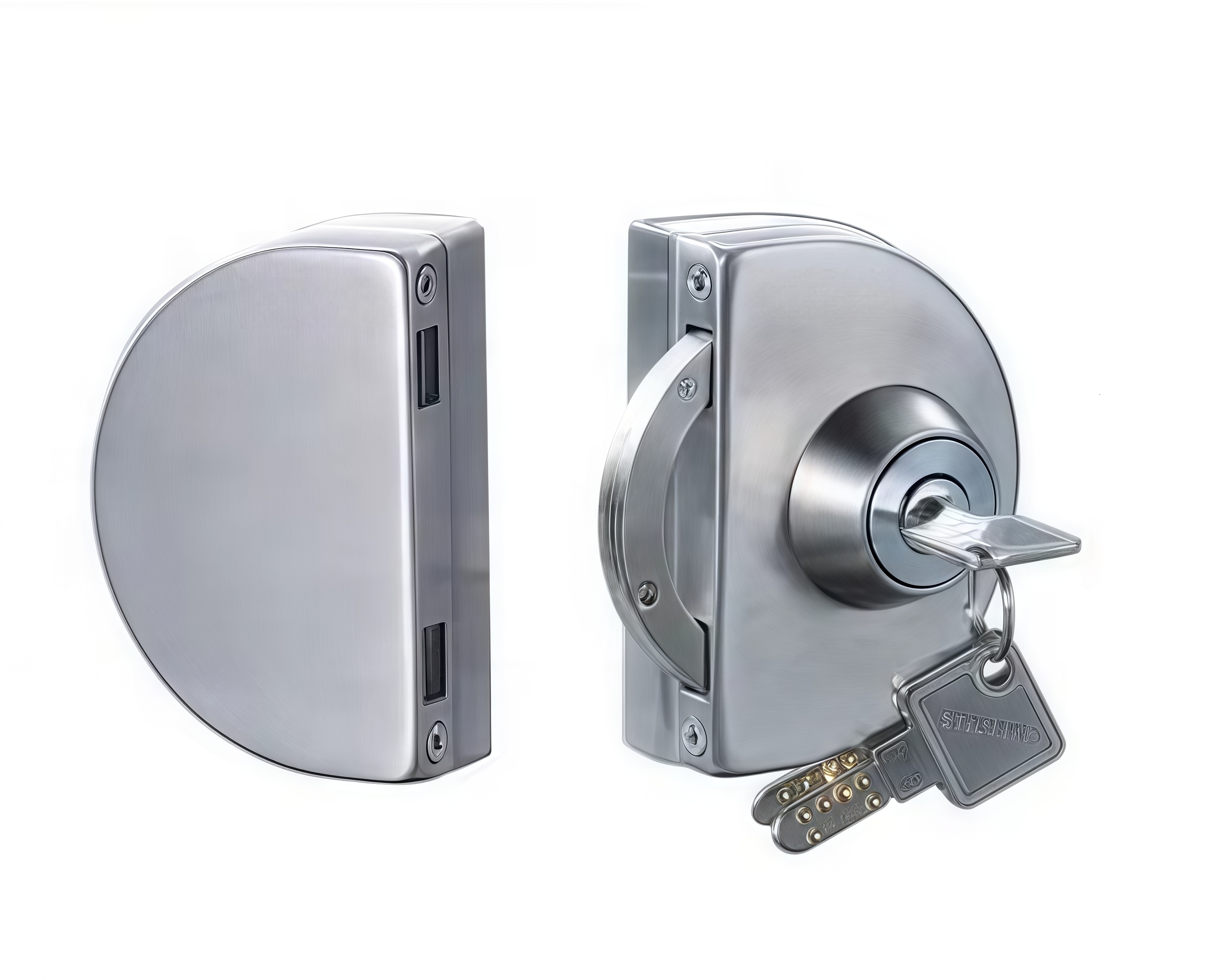 Manufacturer Round Shape Metal Central Commercial Frameless Tempered Glass Lock Office Glass Door Lock Hardware Glass Door Lock