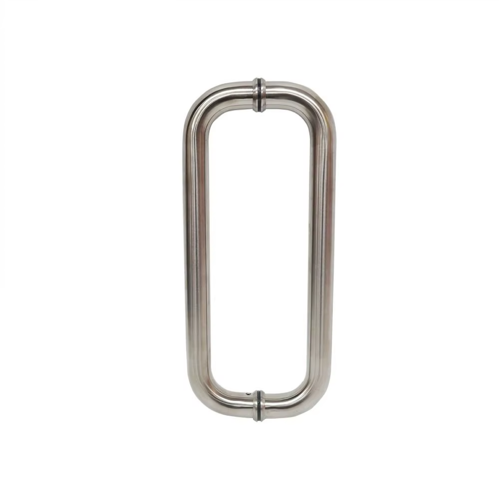 6-Inch Glass Door Pull Handle Satin Finish Brass and Steel Window Handle for Bathrooms and Hotels China Supplier