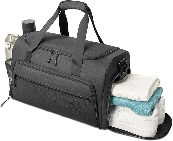 Gym Bag for Men Women Small Fitness Workout Sports Bag with Wet Pocket & Shoes Compartment Water Resistant Overnight Weekender Duffel Bag