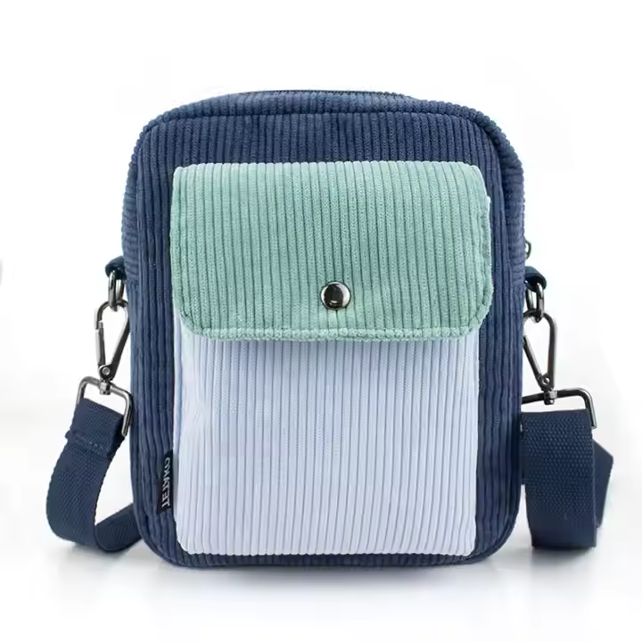 Women Custom Small Shoulder Sling Crossbody Purse Pouch Corduroy Side Bag for Girls