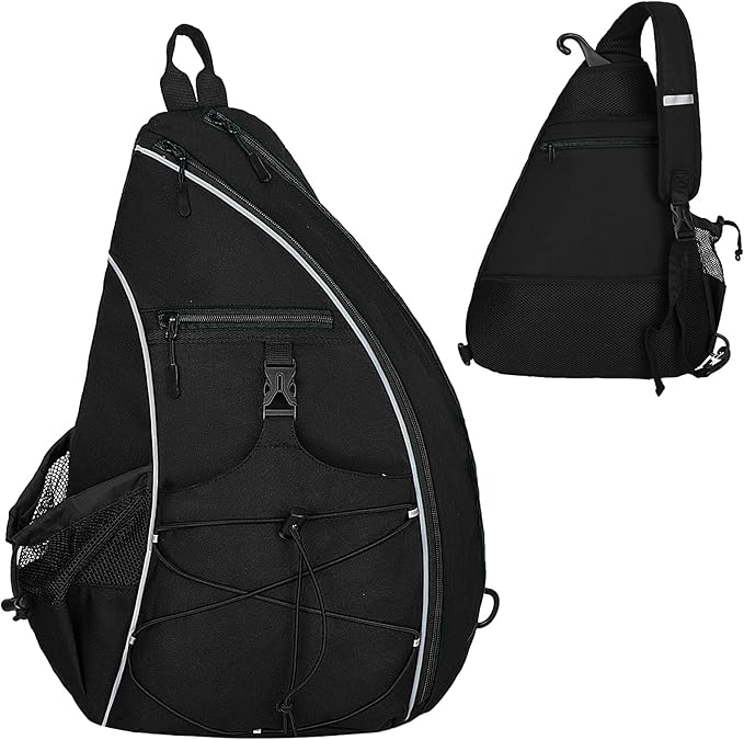 Pickleball Bag for Women Mens Pickle ball Backpack Lightweight Sling Bag with Fence Hook Large Capacity Safety Pocket