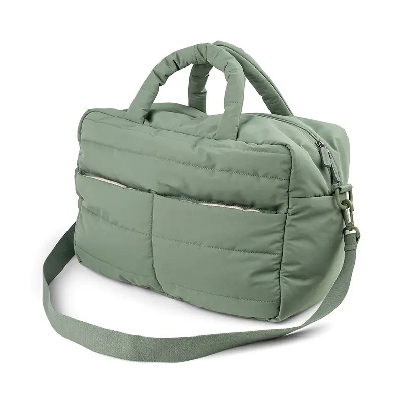 Custom Quilted Puffer Baby Diaper Storage Mommy Travel Tote Bag