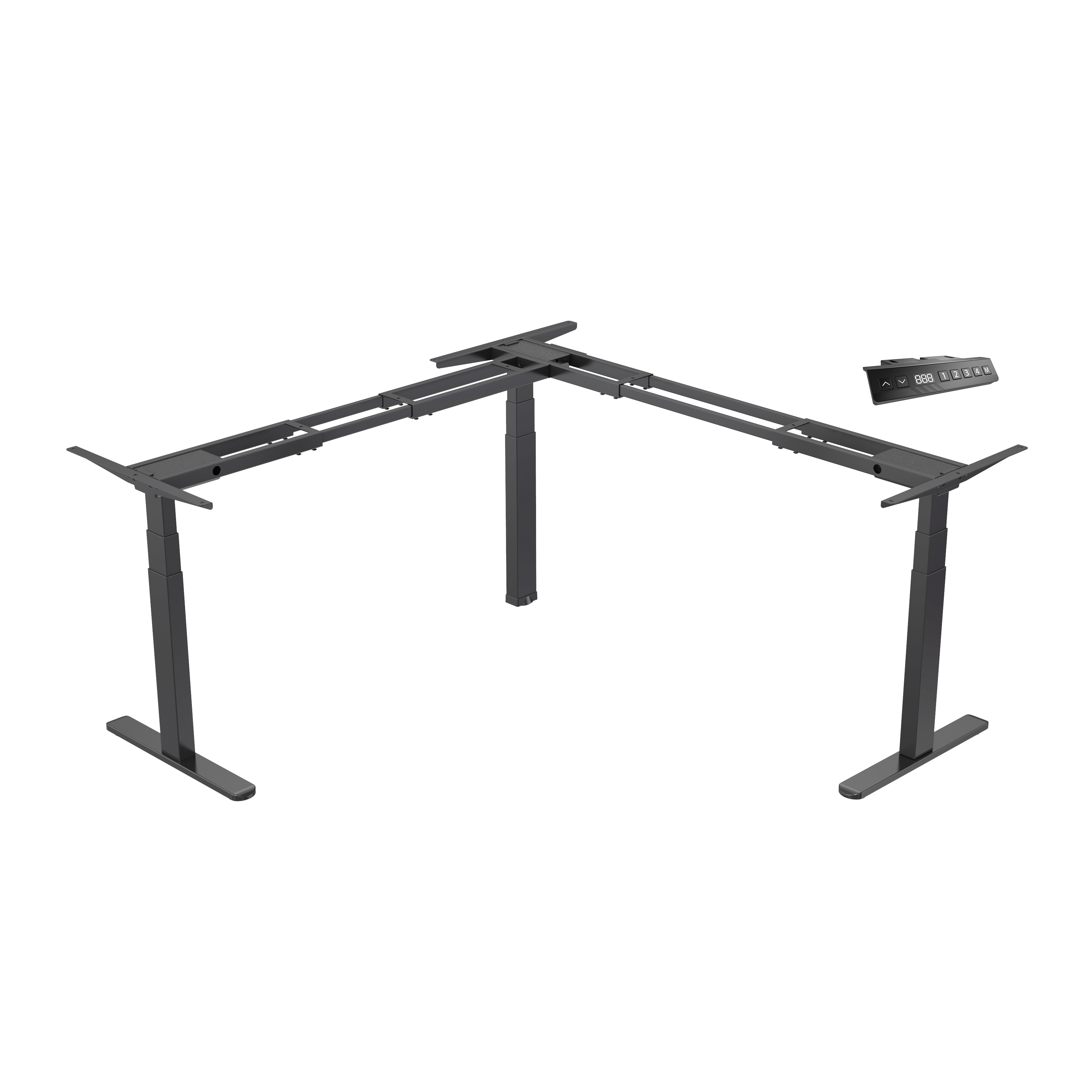 Triple Motor L-Shaped Electric Standing Desk | Height Adjustable Home Office Desk with Memory Controller V-MOUNTS JSD3-02-L-Z