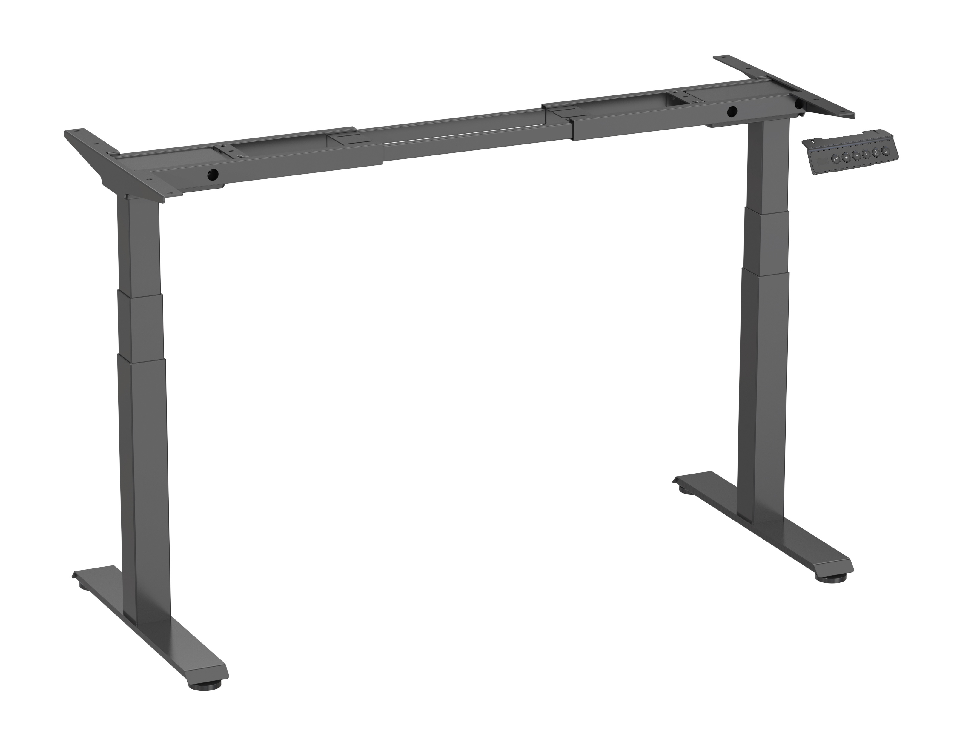 High-Speed Dual Motor Height Adjustable Desk Frame – 3-Stage Square Legs, 80mm/s Lift | V-MOUNTS JSD2-01-Z-Q