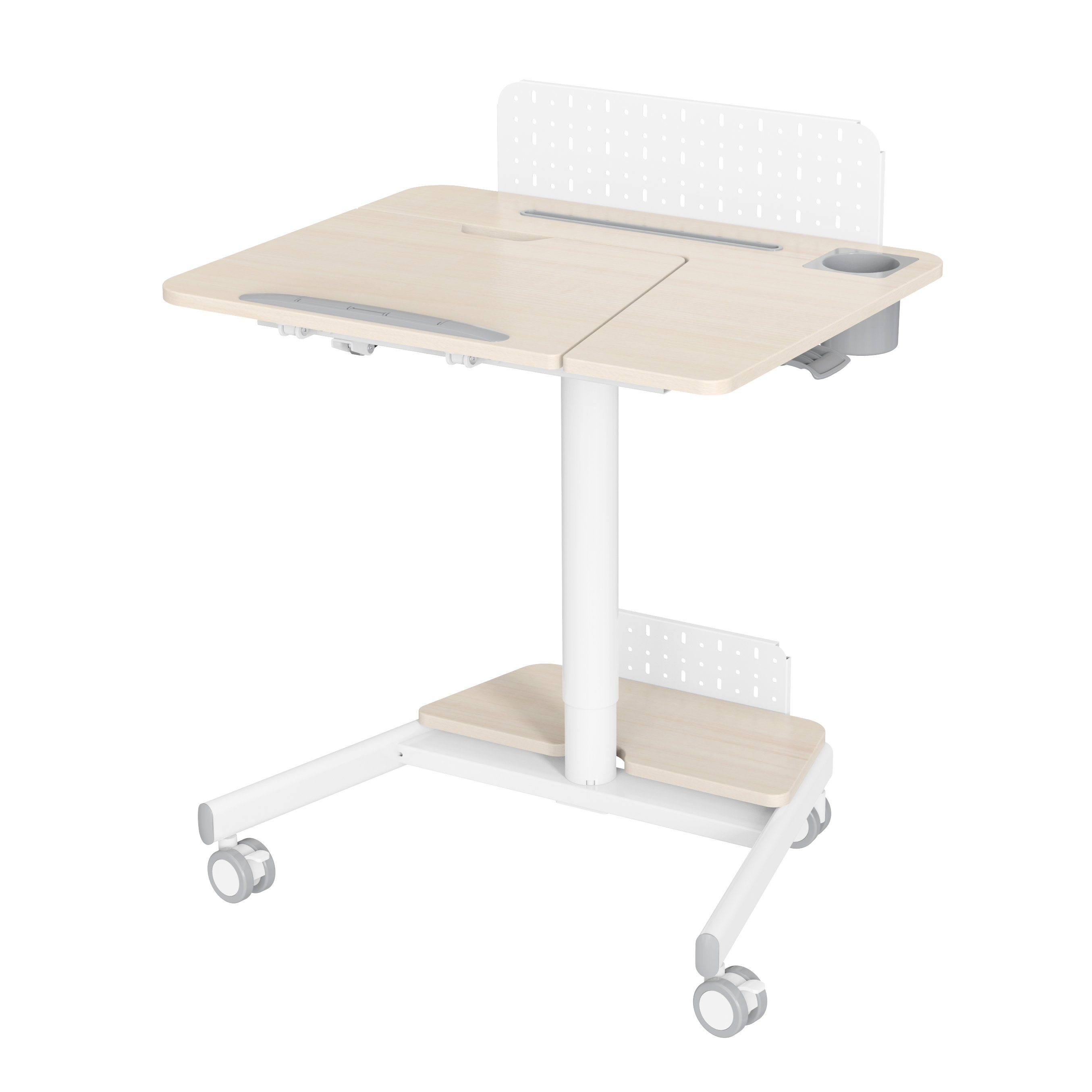 Electric Height Adjusdesk Laptop Desk with Tempered Glass Desktop, USB & Type-C Charging, and Under-Desk Drawer – V-MOUNTS VM-FB105