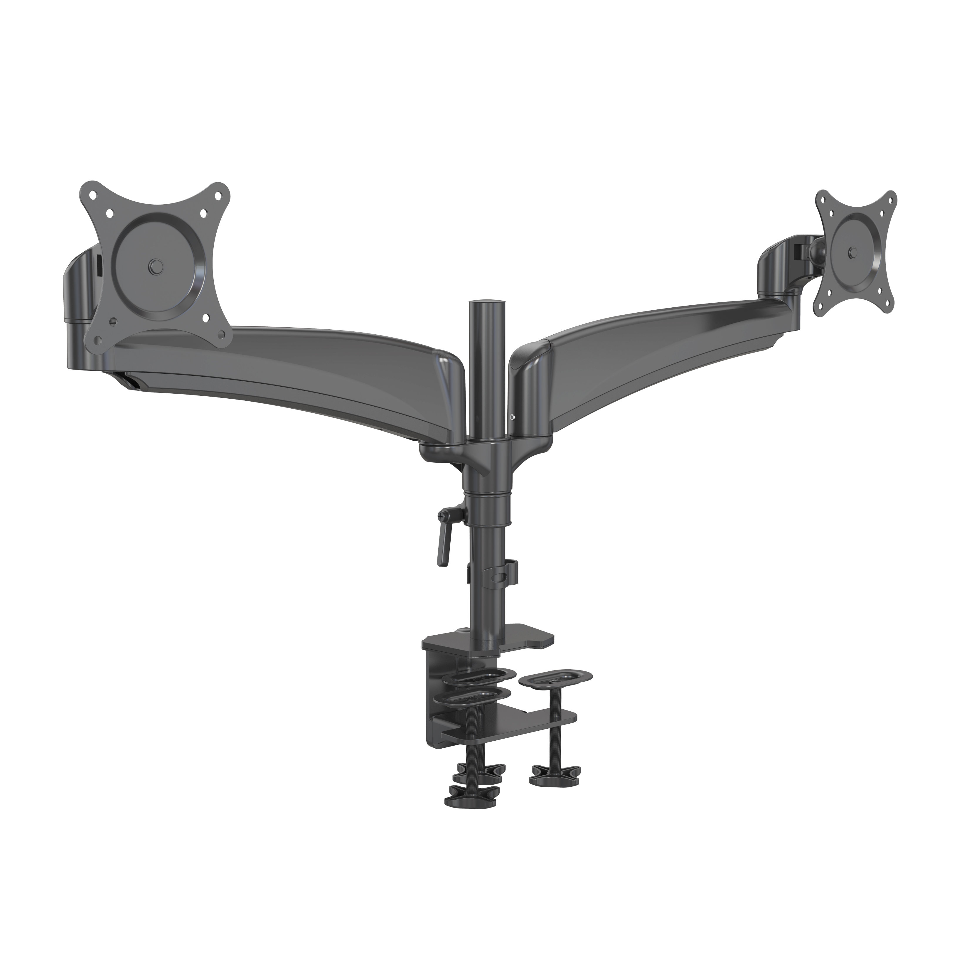 Dual Monitor Arm with Laptop Holder, Adjustable Desk Mount – V-MOUNTS VM-LDE122