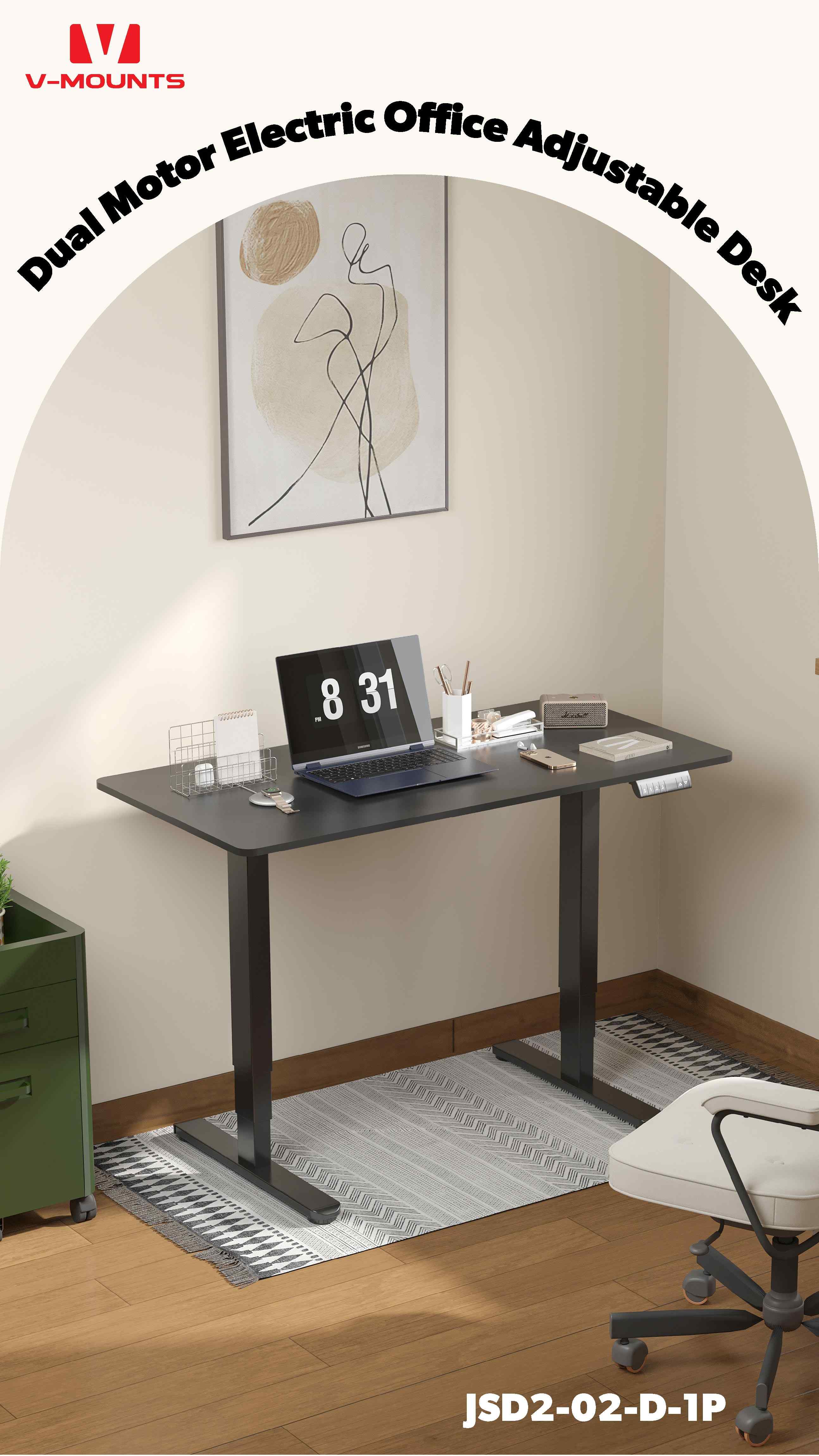 V-MOUNTS Electric Sit to Stand Desks JSD2-02-D-1P