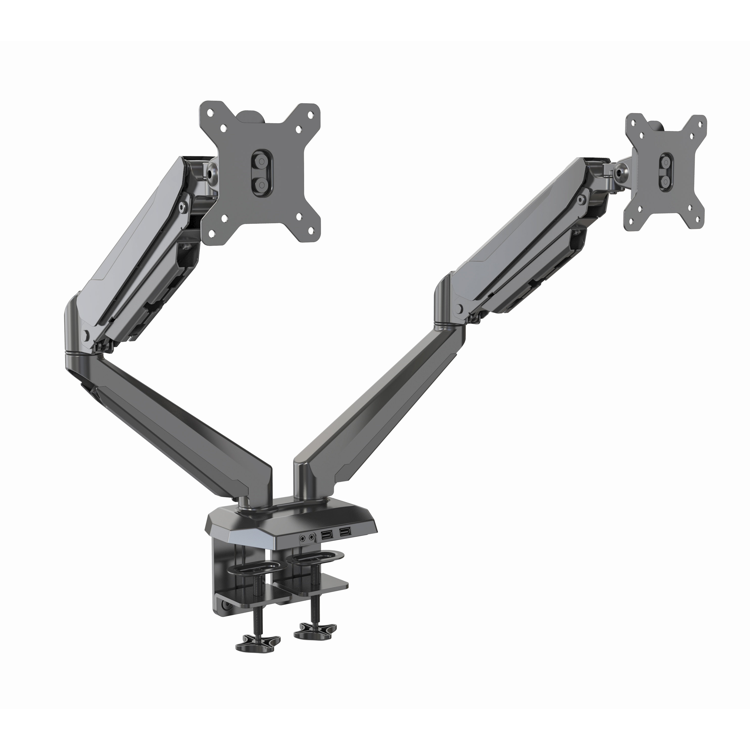 Dual Monitor Arm Stand with USB & Gas Spring Quick Insert | V-MOUNTS VM-GM224U