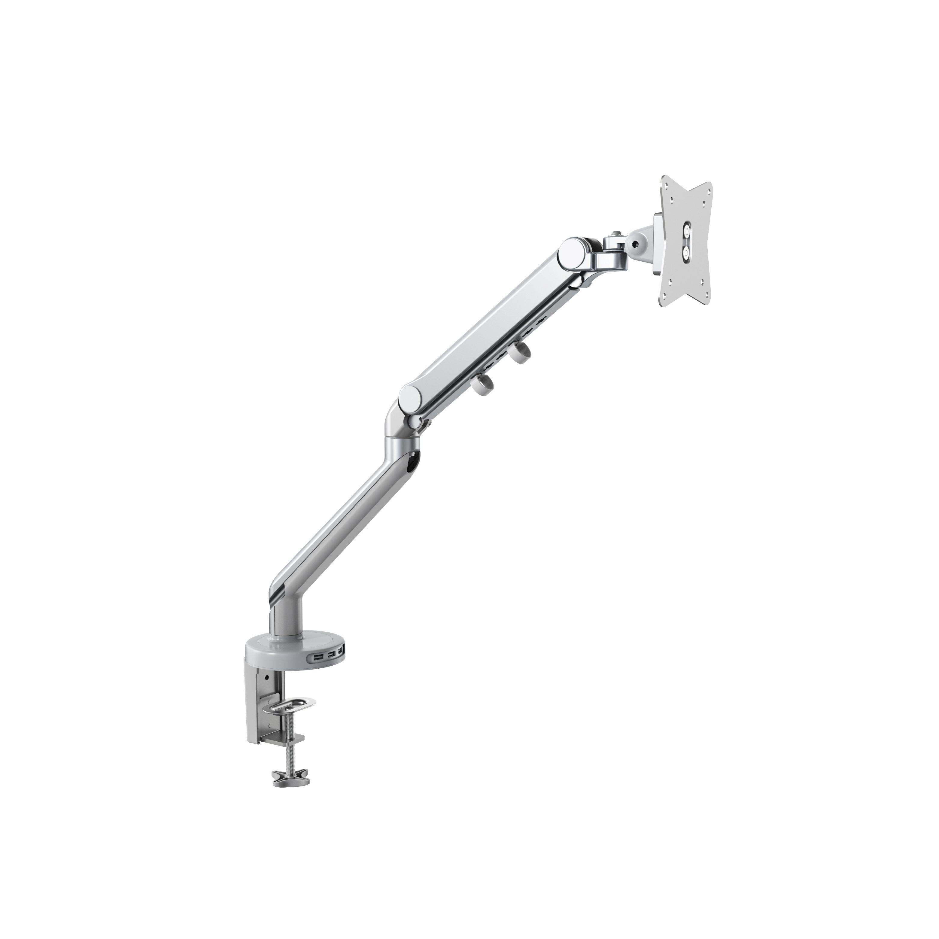 Mechanical Spring Single Monitor Mount with USB 3.0 Hub – V-MOUNTS VM-DS21U