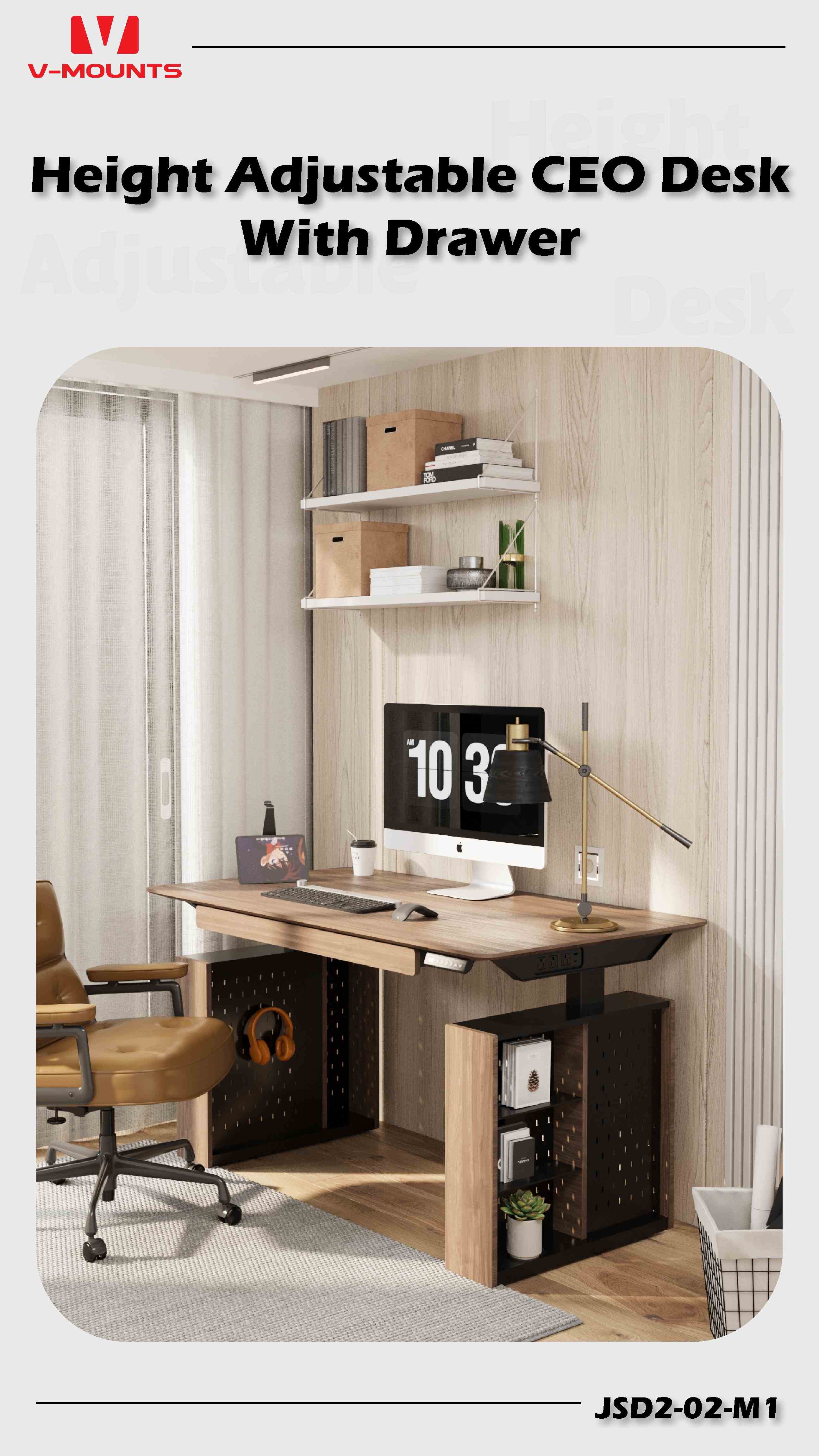 V-MOUNTS Electric Sit to Stand Desks JSD2-02-M1