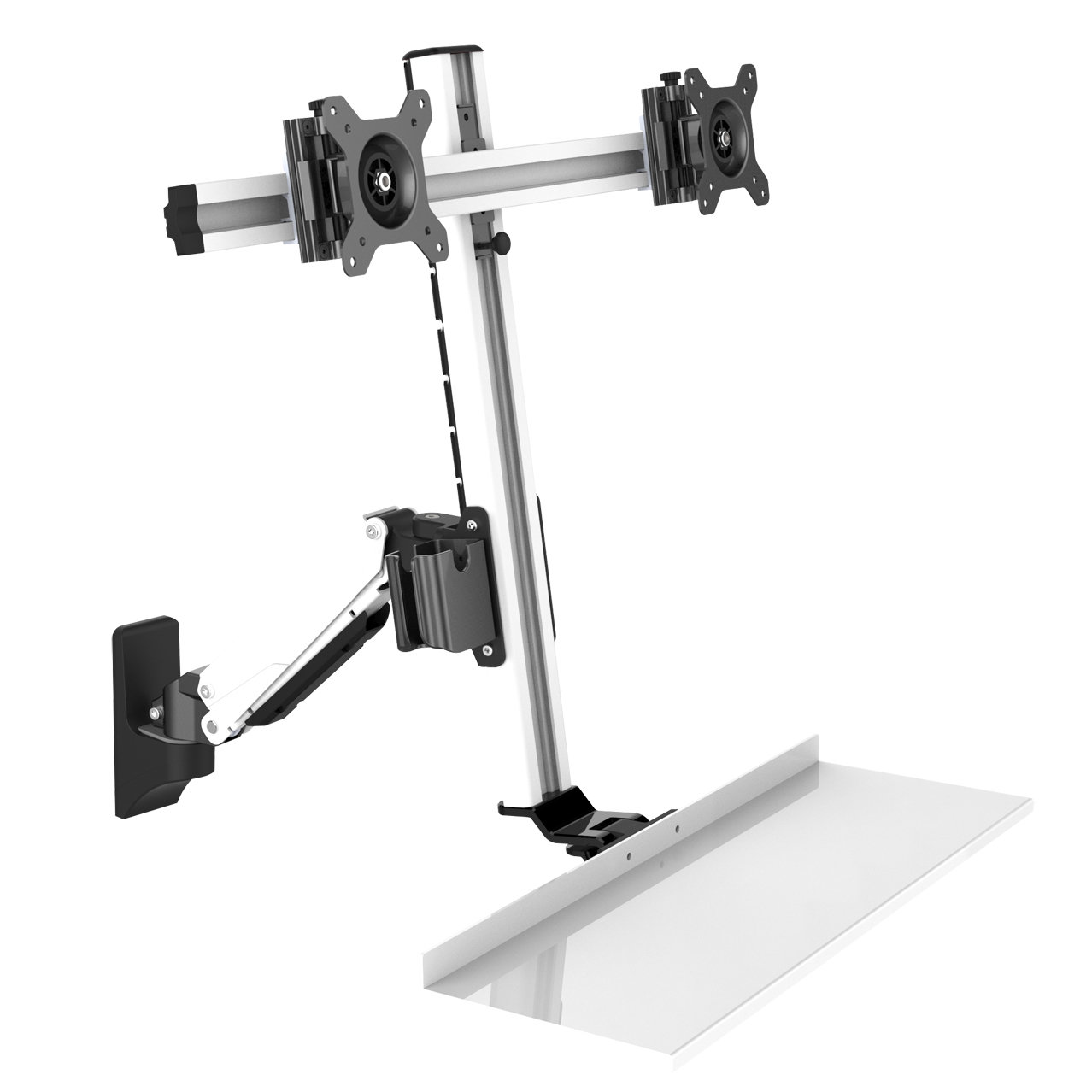 Dual Monitor Wall Mount with Keyboard Tray – V-MOUNTS VM-WS16