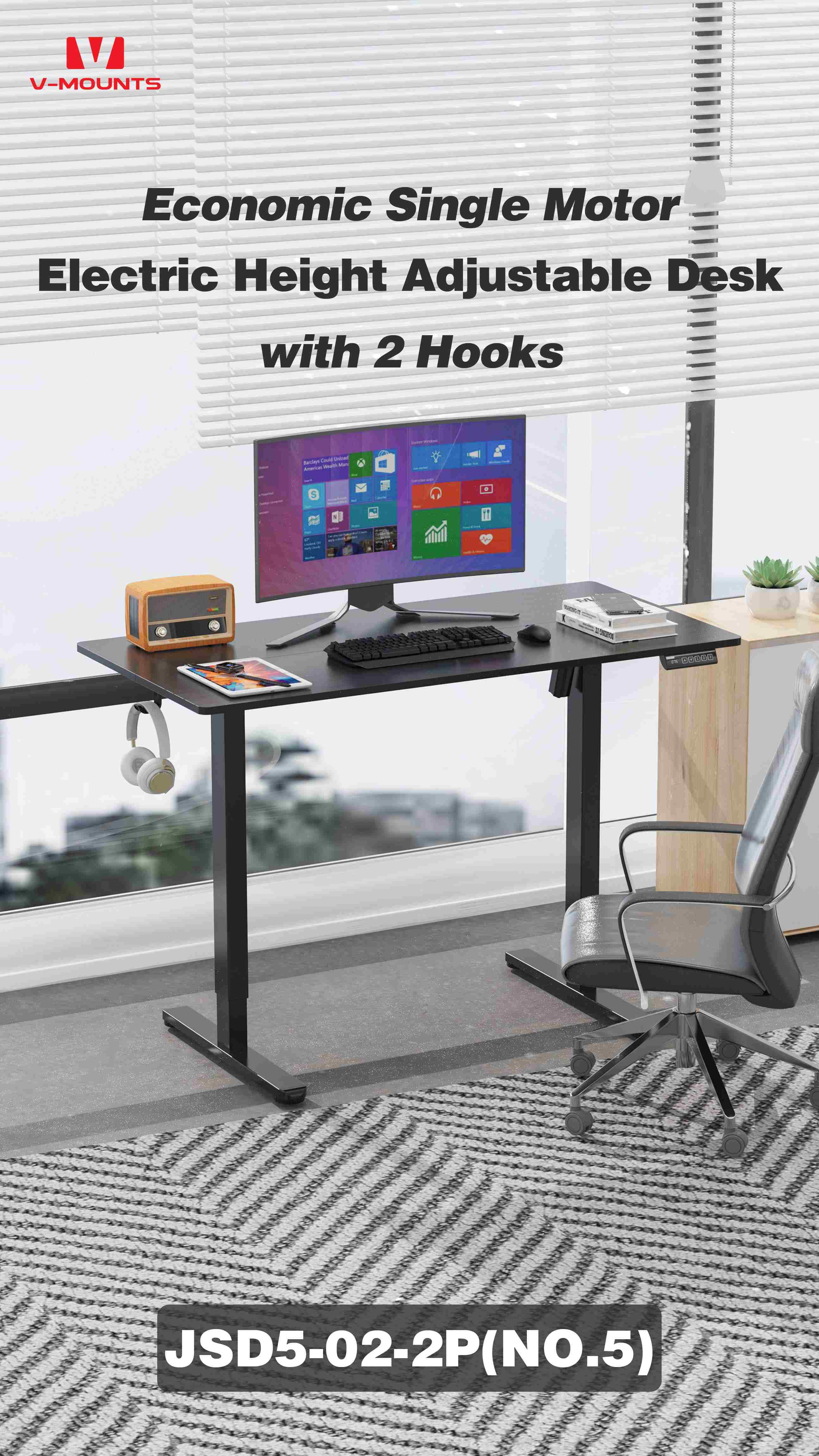 V-MOUNTS Electric Sit to Stand Desks JSD5-02-2P【 5th Generation 1200】
