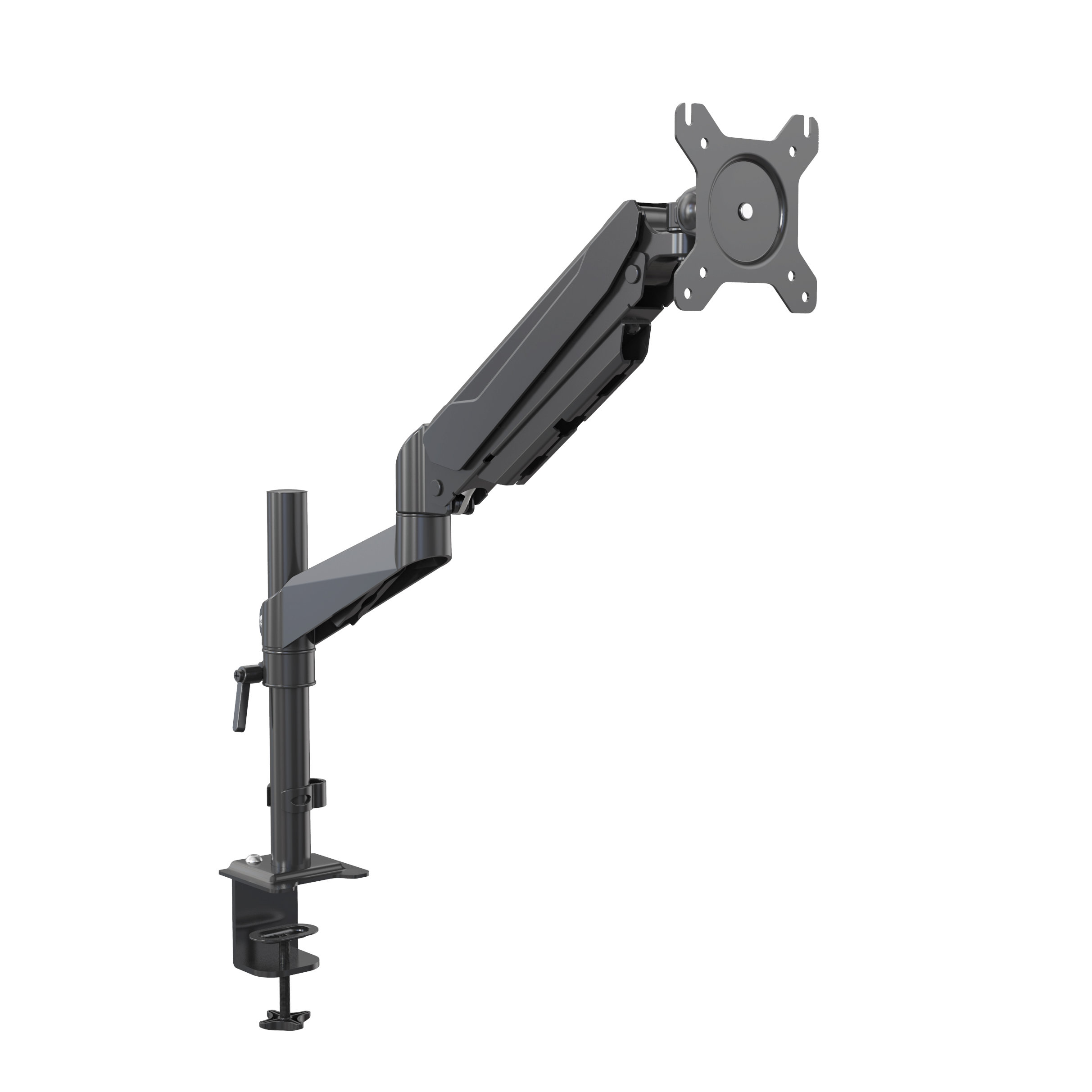 Gas Spring Dual Monitor Arm with Manual Adjustment & Dual Mounting | V-MOUNTS VM-GM312YD