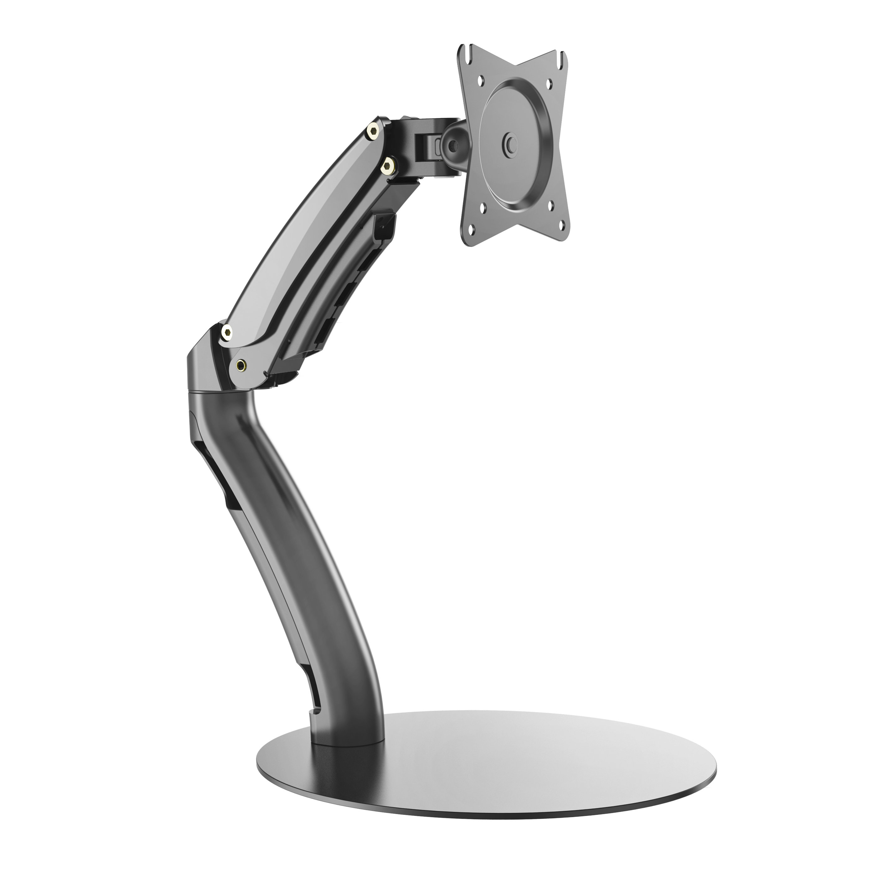 Flexibly Adjustable Gas Spring Single Monitor Stand with Anti‑Slip Base – V-MOUNTS VM-GB12S