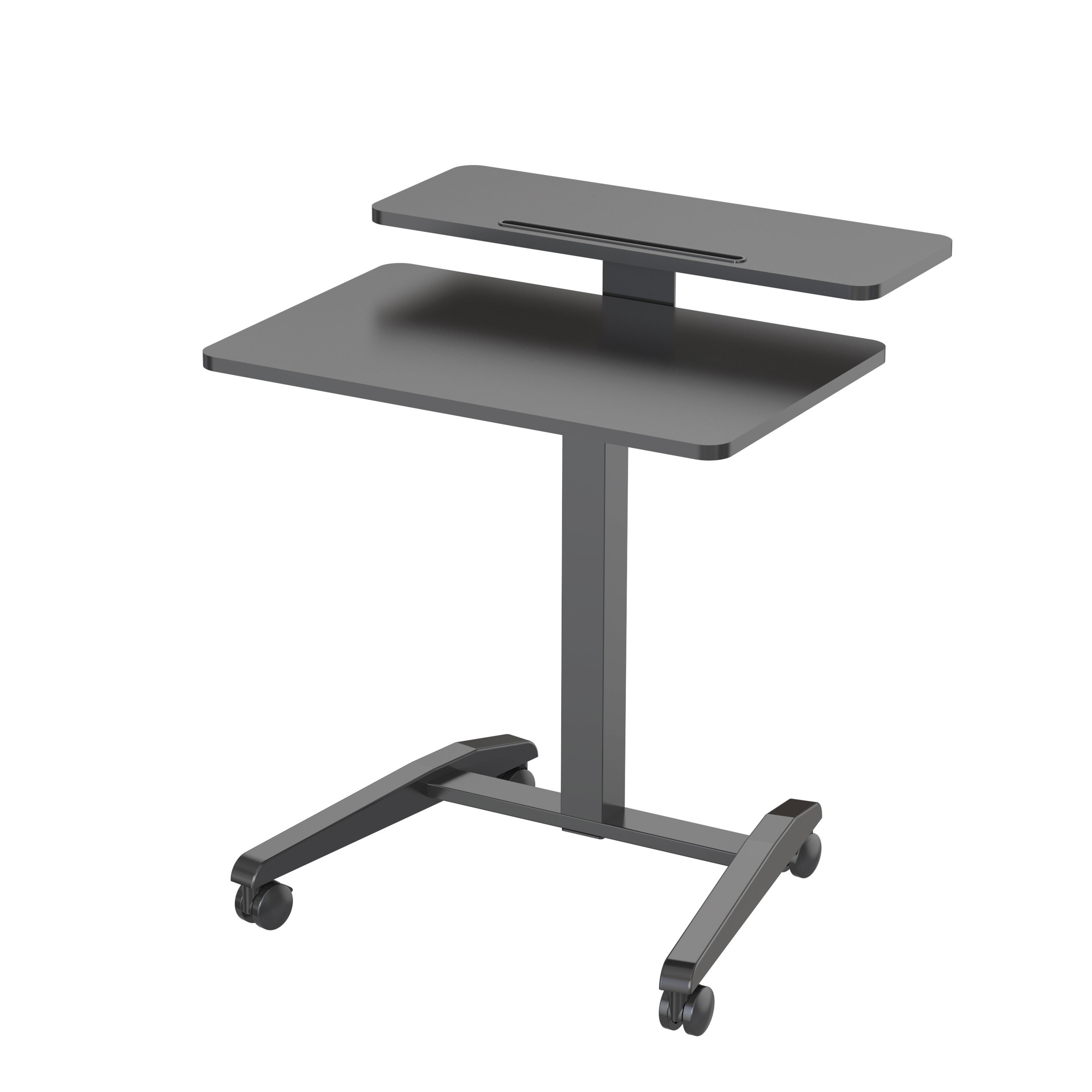 Double-Layer Mobile Laptop Desk with Gas Spring Height Adjustment – V-MOUNTS VM-FA114