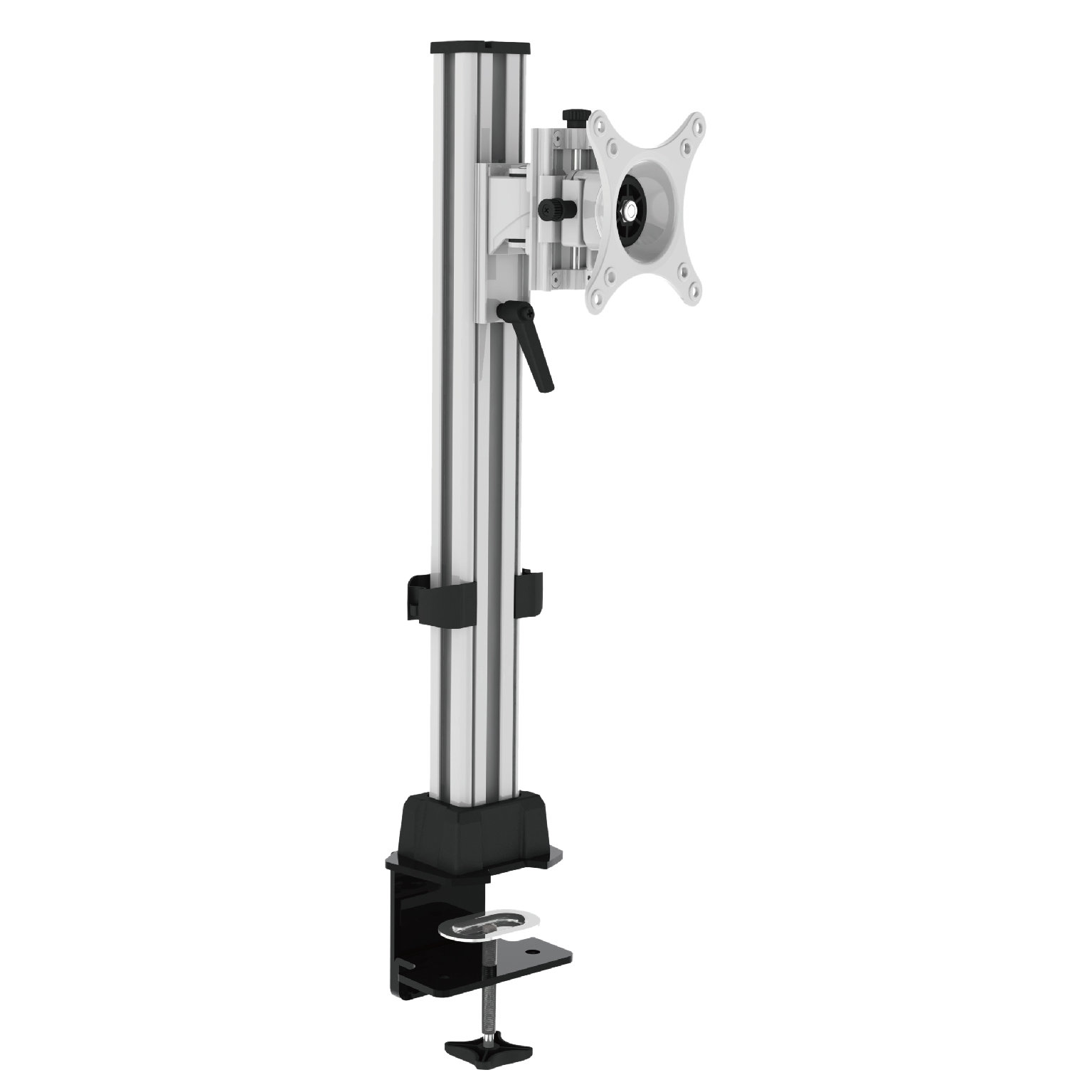Angle-Adjustable Single Monitor Arm with Table Clamp & Quick-Release Panel Structure V-MOUNTS VM-DP01