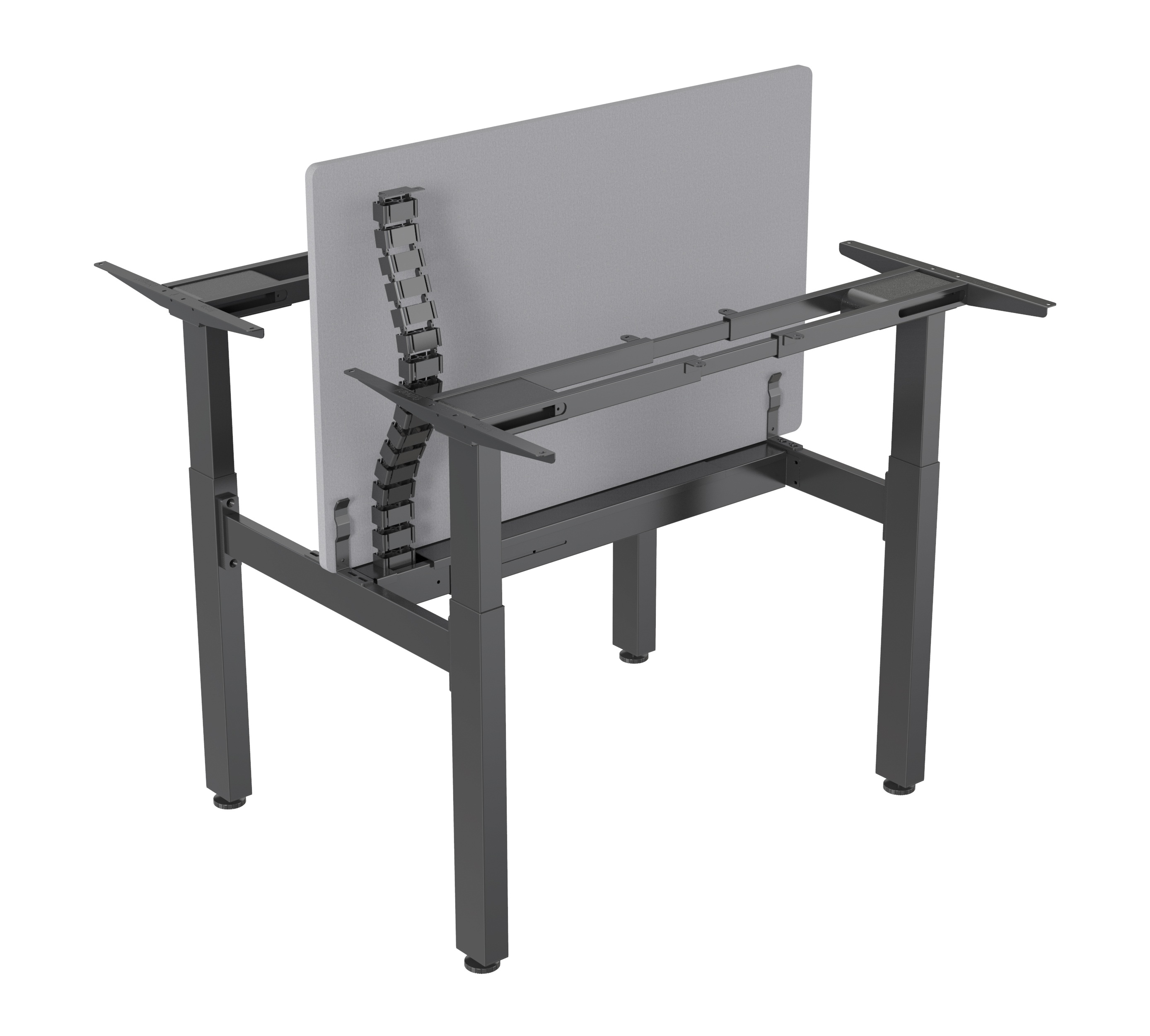 Four-Motor Electric Height Adjustable Dual Workspace Desk | Back-to-Back Standing Desk V-MOUNTS JSD45-02-Z